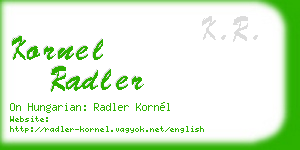 kornel radler business card