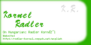 kornel radler business card